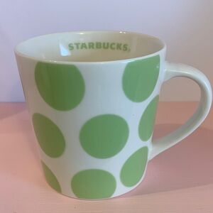 Starbucks Mug Green Polka Dots 2005
